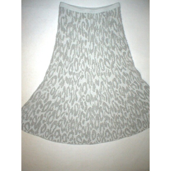 NWT $395 Womens New Theory Leopard Skirt Warm Wool Cold Gray Off White Long S - Picture 4 of 7